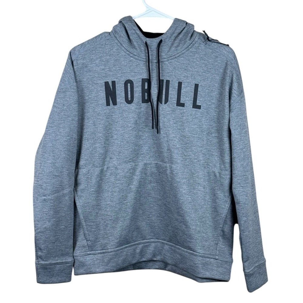 NOBULL Graphic‎ Logo Hooded Sweatshirt Hoodie Grey and Black Size Small NWT